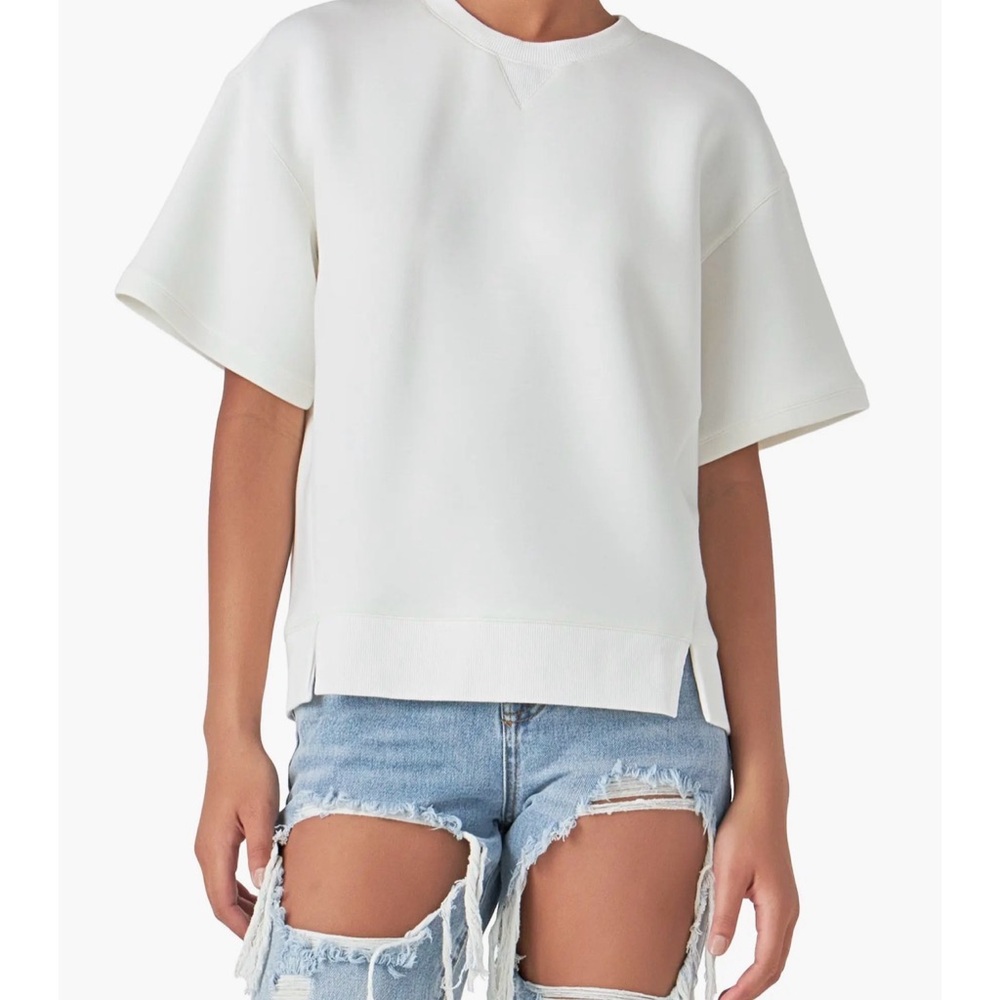 Grey Lab Scuba Knit Short Sleeve Sweatshirt